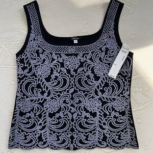 Onyx Nite Black Tank with Lavender Bead Embroidery